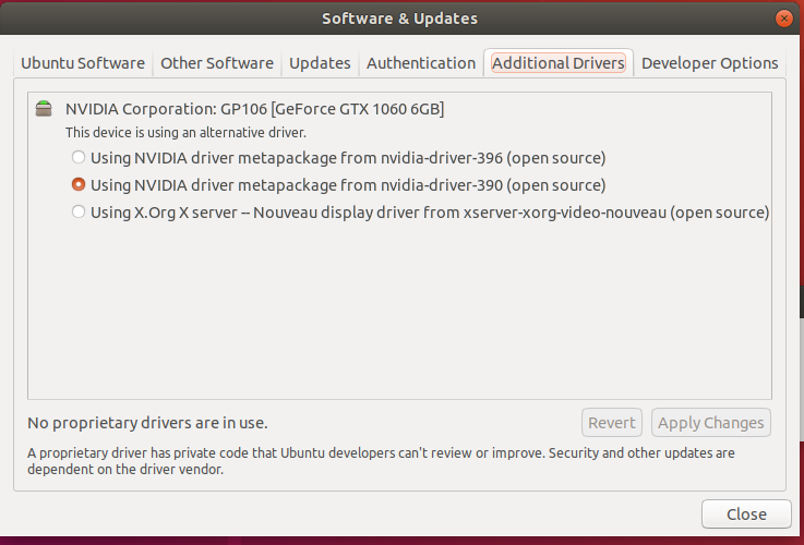 ubuntu 18.10 install nvidia cuda drivers